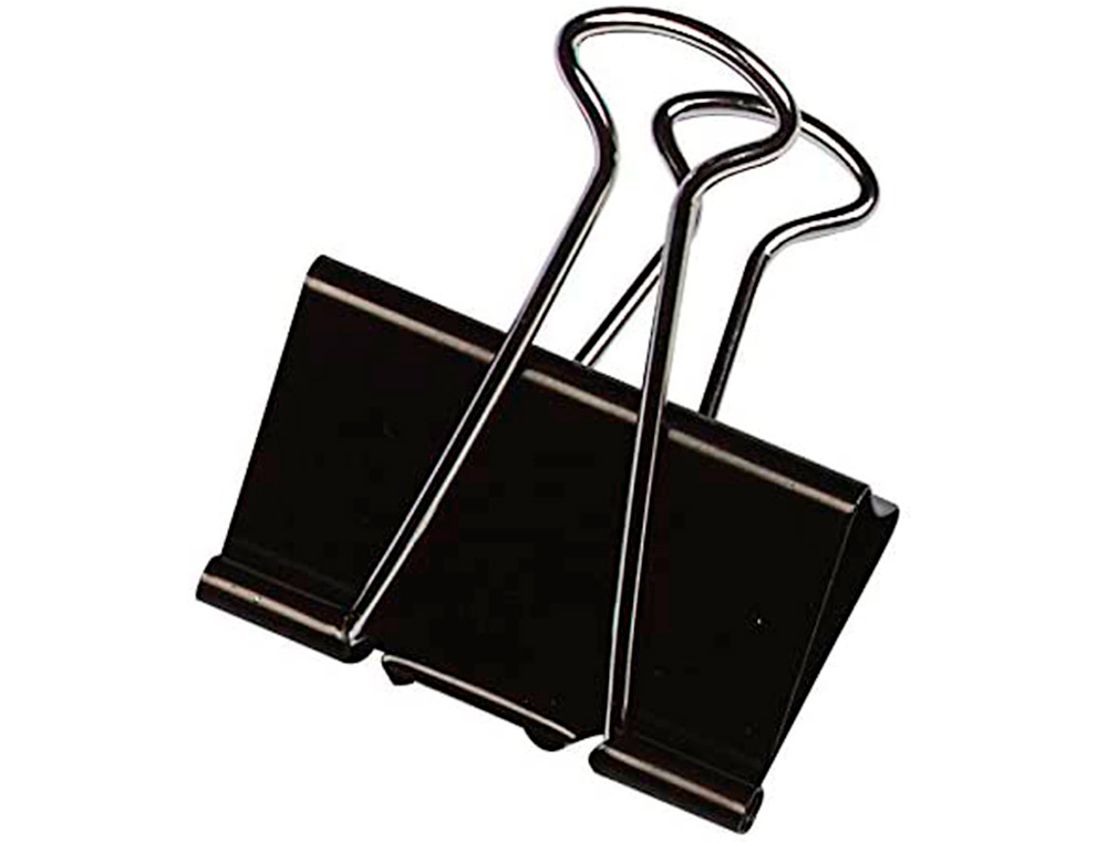 PINCE Q-CONNECT DOUBLE CLIP LARGEUR 19MM COLORIS NOIR     BOITE CARTON 10 UNITES