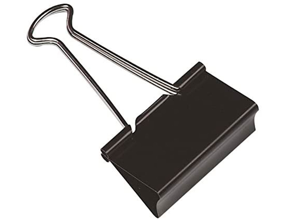 PINCE Q-CONNECT DOUBLE CLIP LARGEUR 19MM COLORIS NOIR     BOITE CARTON 10 UNITES