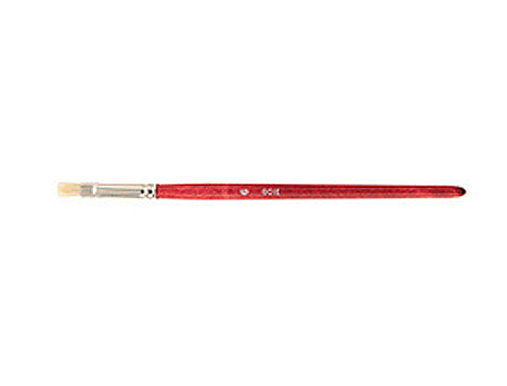 BROSSE PLATE PINSELFABRIK SOIE DE PORC Nº6 VIROLE FER BLANC NICKELÉ LOT 10 UNITÉS
