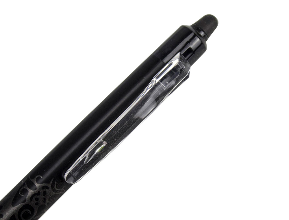 ROLLER PILOT FRIXION CLICKER CRITURE MOYENNE 0.35MM ENCRE EFFAABLE GOMME SERTIE GRIP PREHENSION RECHARGEABLE NOIR
