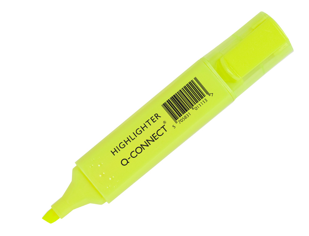 SURLIGNEUR Q-CONNECT TRACÉ 2/5 MM POINTE BISEAUTÉE COULEURS ÉCLATANTES POCHETTE 6 UNITÉS ASSORTIES