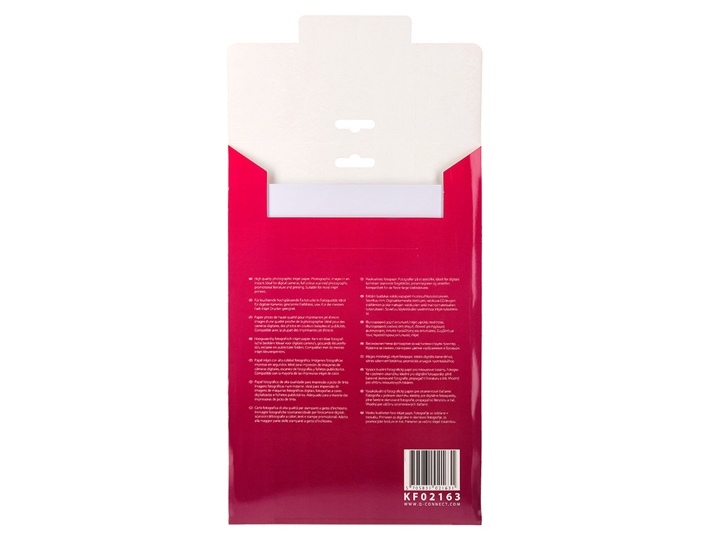 PAPIER PHOTO Q-CONNECT JET D'ENCRE GLACÉ ULTRA-BRILLANT A4 260G /M2 COMPATIBLE TOUTE IMPRIMANTE PAQUET 20 FEUILLES