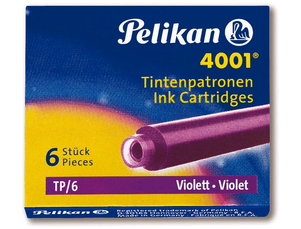 CARTOUCHE PELIKAN COURTE STANDARD VIOLET ÉTUI 6 UNITÉS