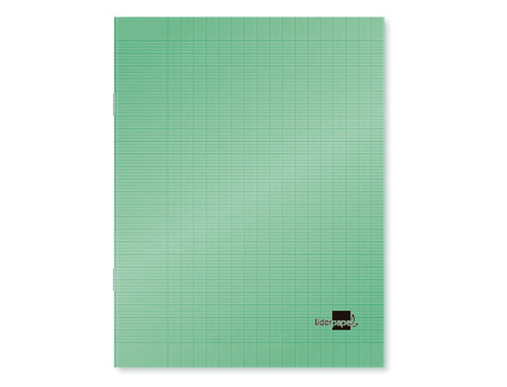 CAHIER PIQUÉ LIDERPAPEL COUVERTURE PLASTIQUE SOUPLE A5+ 17X22CM 90G 96 PAGES SÉYÈS COLORIS VERT
