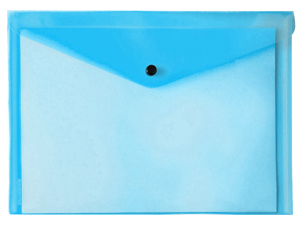 POCHETTE ENVELOPPE LIDERPAPEL POLYPROPYLNE 180 MICRONS A4 297X210MM FERMETURE BOUTON RSISTANT ASSORTIS PACK 4 UNITS