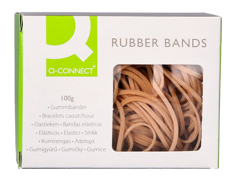BRACELET CAOUTCHOUC Q-CONNECT N.10 100X2MM BOTE FENTRE 100G