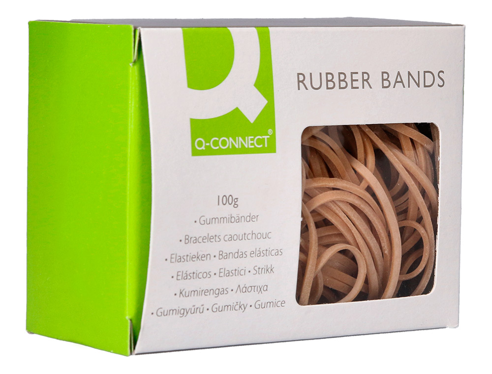 BRACELET CAOUTCHOUC Q-CONNECT N.10 100X2MM BOTE FENTRE 100G