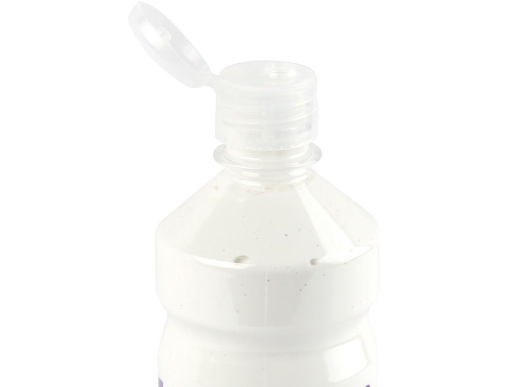 GOUACHE SCOLAIRE LIDERPAPEL LIQUIDE LAVABLE FERMETURE SÉCURITÉ BRILLANTE COLORIS BLANC FLACON 500ML