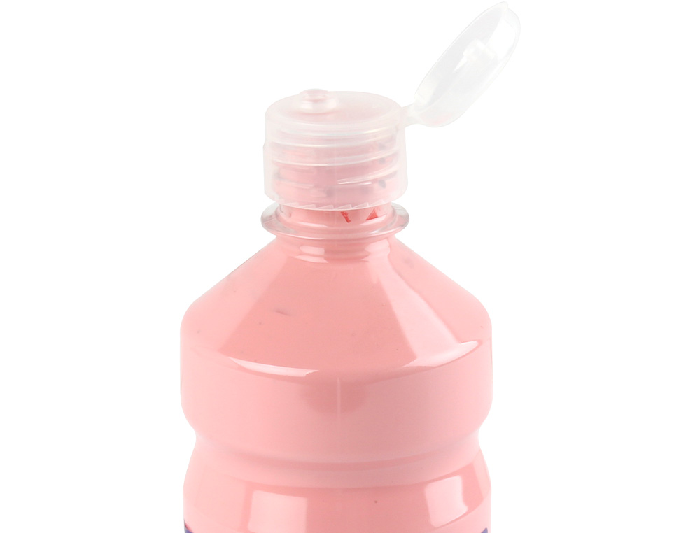 GOUACHE SCOLAIRE LIDERPAPEL LIQUIDE LAVABLE FERMETURE SÉCURITÉ BRILLANTE COLORIS ROSE FLACON 500ML