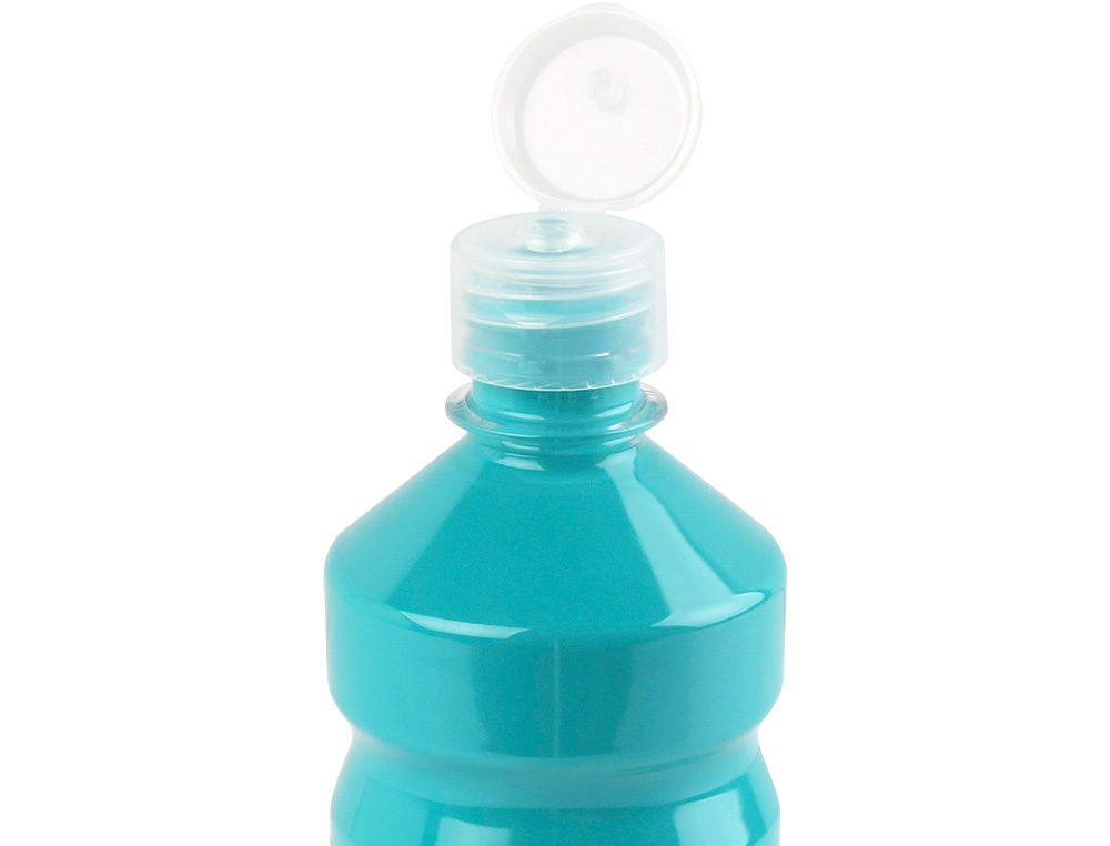GOUACHE SCOLAIRE LIDERPAPEL LIQUIDE LAVABLE FERMETURE SÉCURITÉ BRILLANTE COLORIS TURQUOISE FLACON 500ML