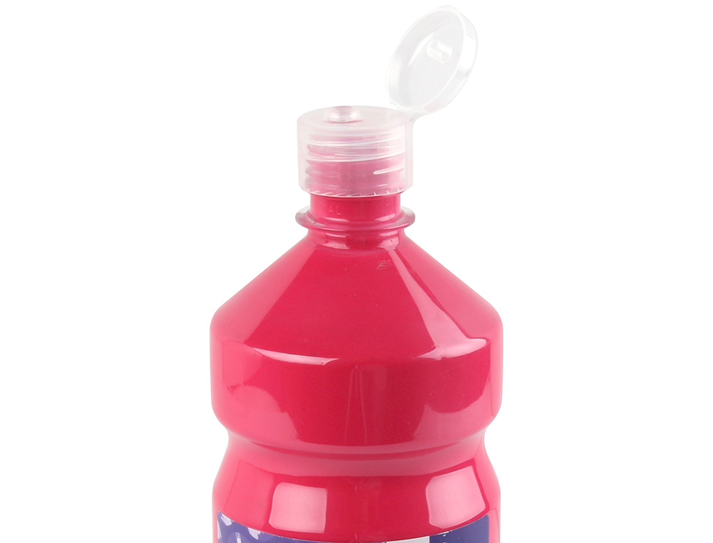 GOUACHE SCOLAIRE LIDERPAPEL LIQUIDE LAVABLE FERMETURE SÉCURITÉ BRILLANTE COLORIS FUCHSIA FLACON 1000ML