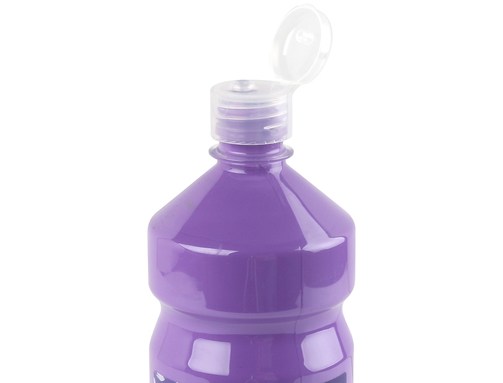 GOUACHE SCOLAIRE LIDERPAPEL LIQUIDE LAVABLE FERMETURE SÉCURITÉ BRILLANTE COLORIS LILAS FLACON 1000ML