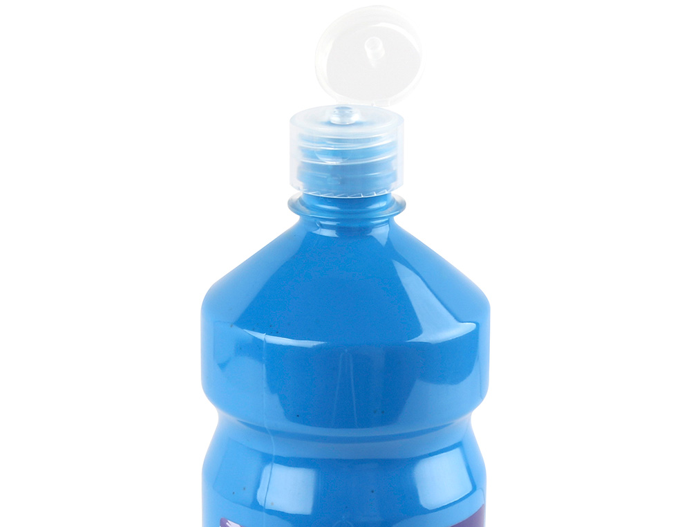 GOUACHE SCOLAIRE LIDERPAPEL LIQUIDE LAVABLE FERMETURE SÉCURITÉ BRILLANTE COLORIS BLEU FLACON 1000ML