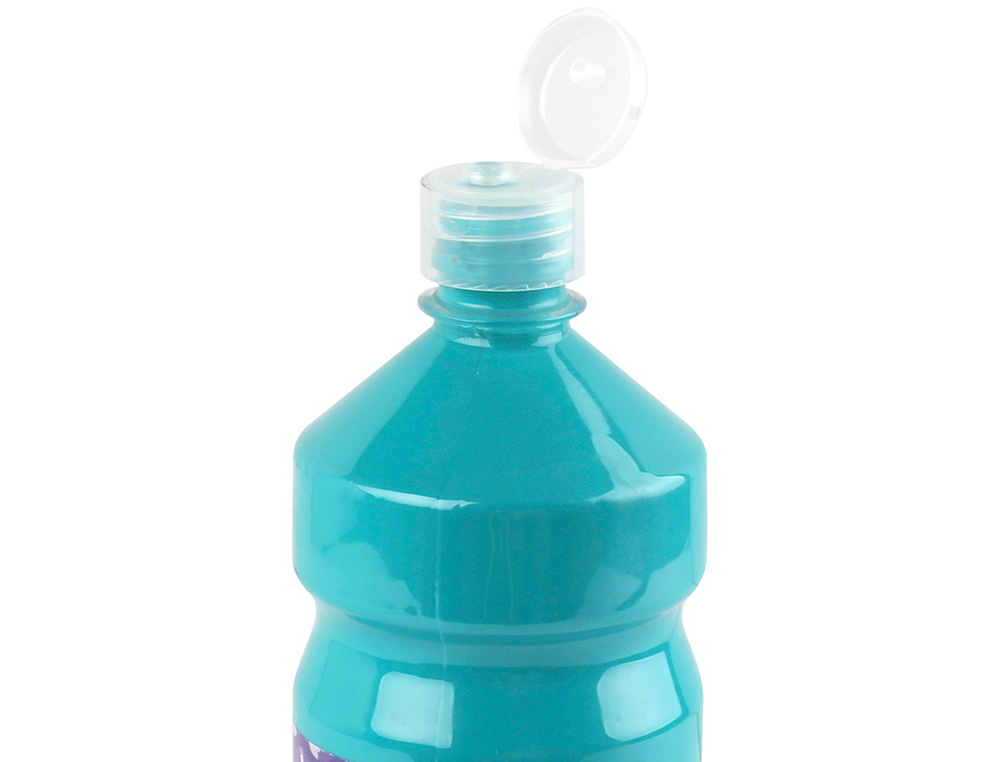 GOUACHE SCOLAIRE LIDERPAPEL LIQUIDE LAVABLE FERMETURE SÉCURITÉ BRILLANTE COLORIS TURQUOISE FLACON 1000ML