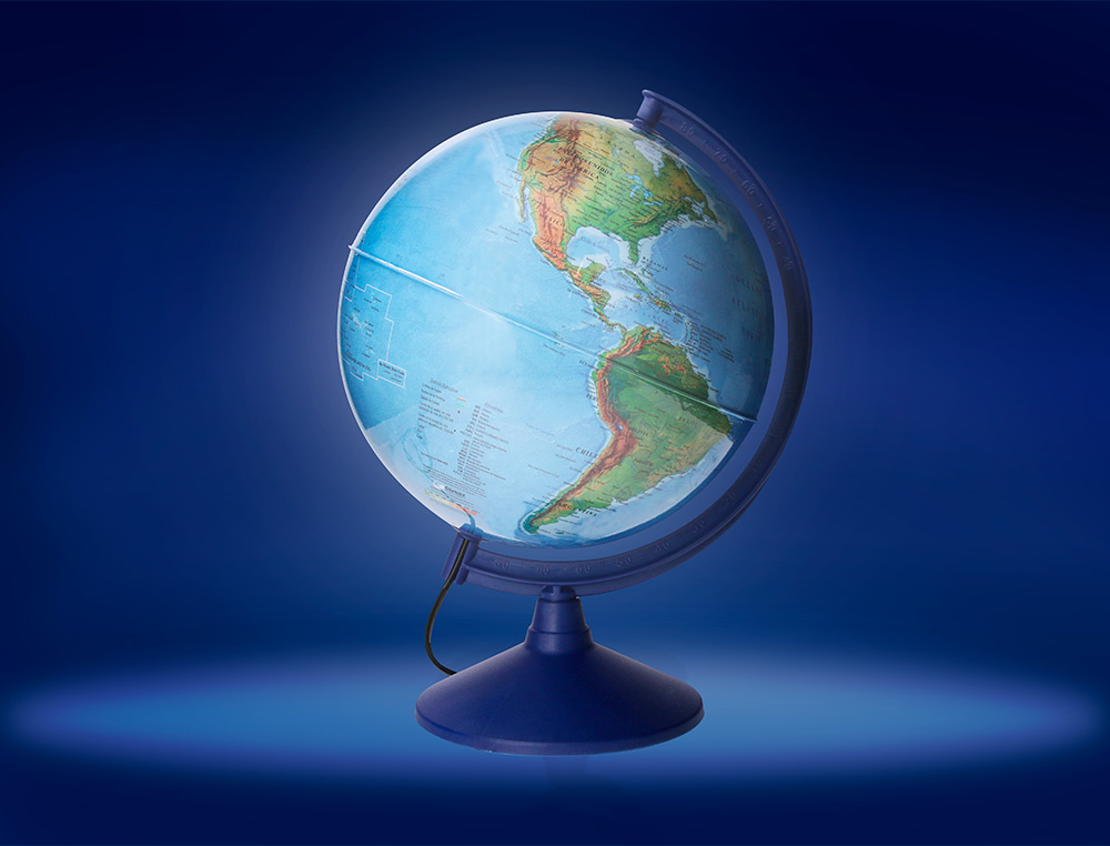 GLOBE TERRESTRE ANTARTIK LUMINEUX CARTE PHYSIQUE ET POLITIQUE EFFAÇABLE DIAMETRE 30 CM