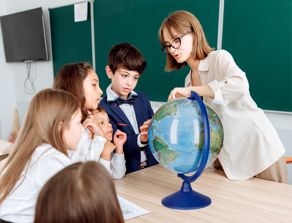 GLOBE TERRESTRE ANTARTIK LUMINEUX CARTE PHYSIQUE ET POLITIQUE EFFAÇABLE DIAMETRE 30 CM