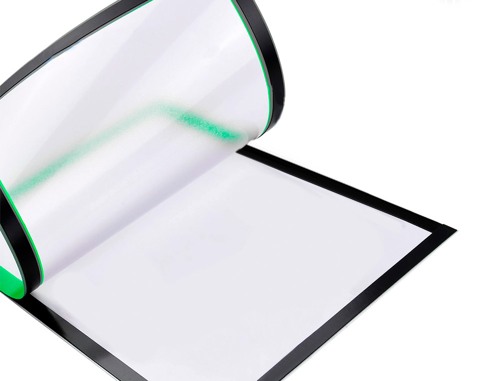 CADRE AFFICHAGE LIDERPAPEL MURAL MAGNETIQUE A4 DOS ADHESIF REPOSITIONNABLE COLORIS VERT