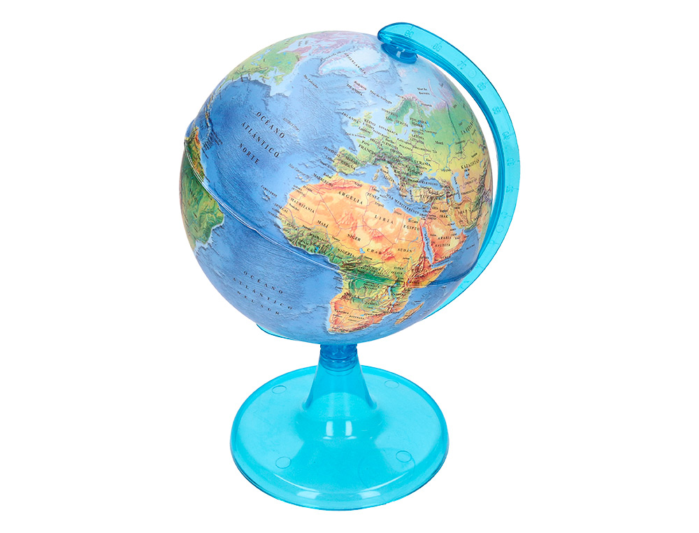 GLOBE TERRESTRE LIDERPAPEL CARTE PHYSIQUE FR             DIAMETRE 15 CM