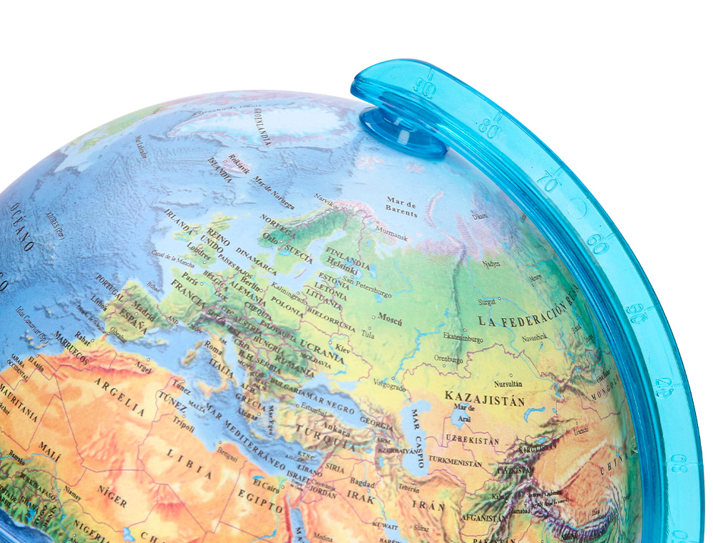 GLOBE TERRESTRE LIDERPAPEL CARTE PHYSIQUE FR             DIAMETRE 15 CM