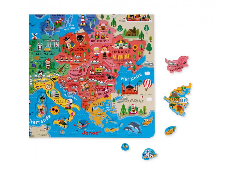 PUZZLE INTERDACTA CARTE D'EUROPE MAGNETIQUE 40 PCS 45X45CM
