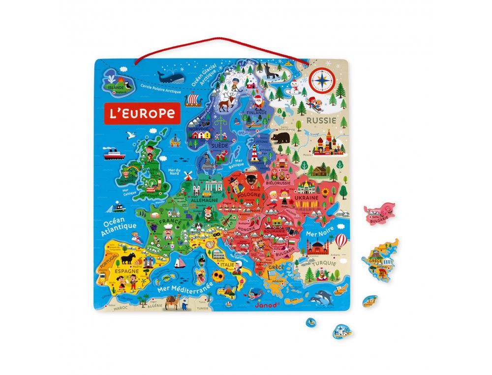 PUZZLE INTERDACTA CARTE D'EUROPE MAGNETIQUE 40 PCS 45X45CM