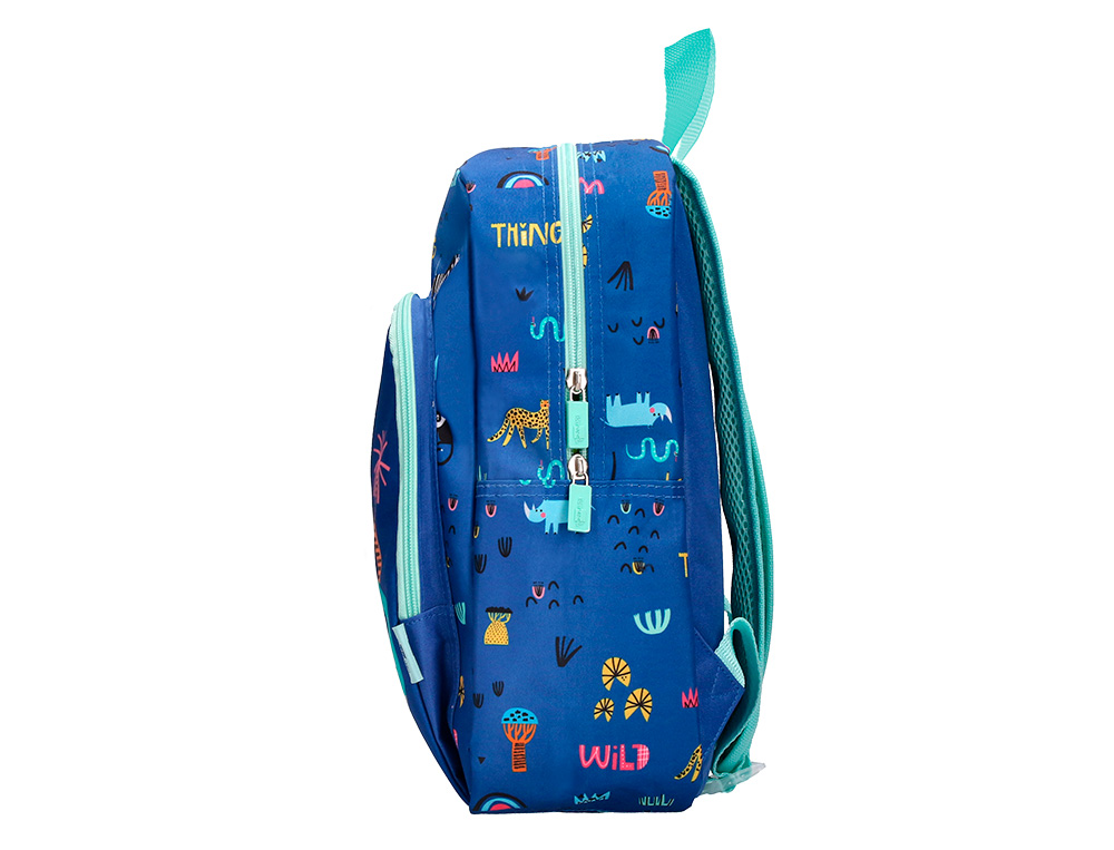 SAC A DOS LIDERPAPEL BABY SAFARI MOTIF COCODRILE        330X100X250MM COLORIS BLEU