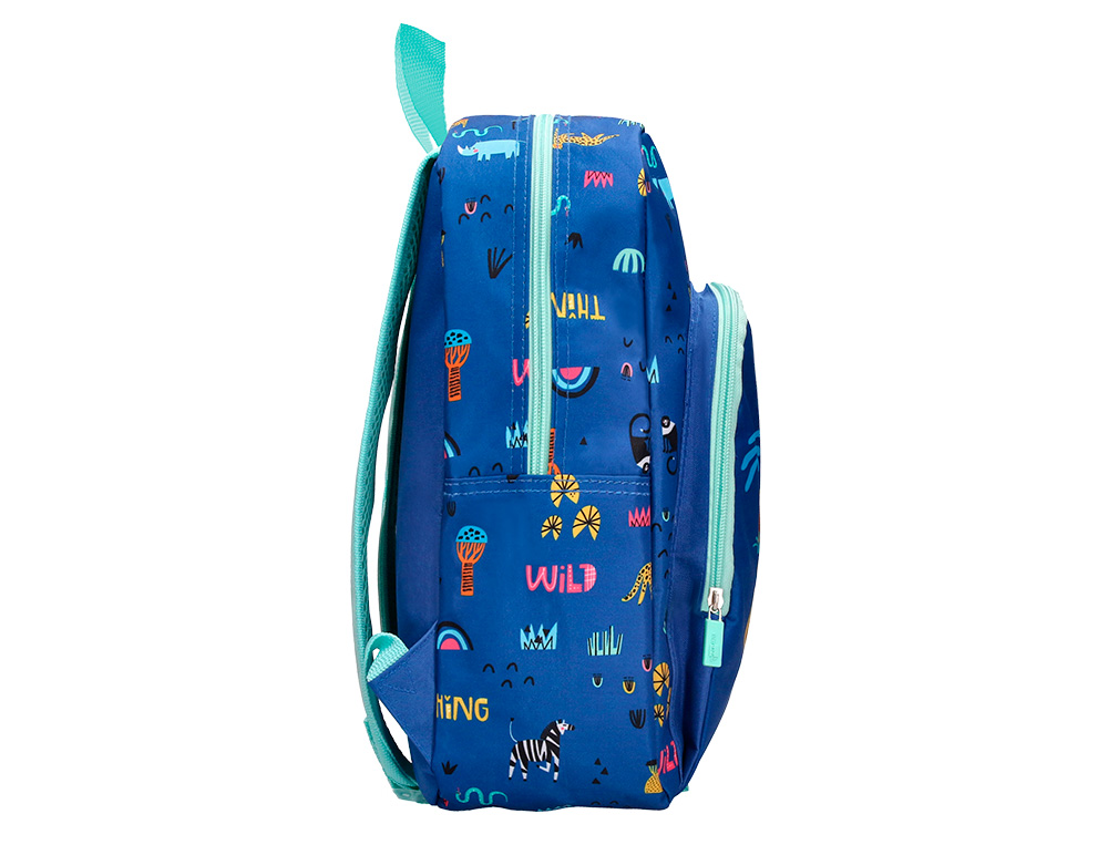 SAC A DOS LIDERPAPEL BABY SAFARI MOTIF COCODRILE        330X100X250MM COLORIS BLEU