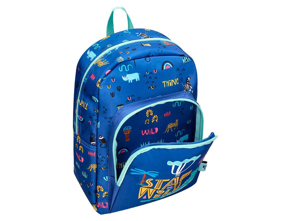 SAC A DOS LIDERPAPEL BABY SAFARI MOTIF COCODRILE        330X100X250MM COLORIS BLEU