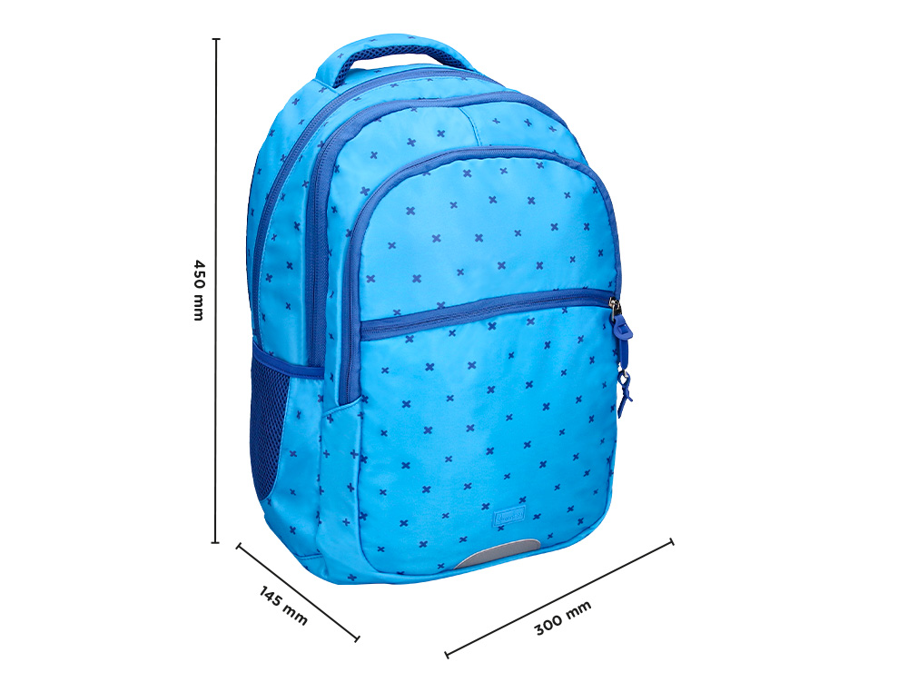 SAC A DOS LIDERPAPEL SCOLAIRE 450X145X300MM COLORIS BLEU