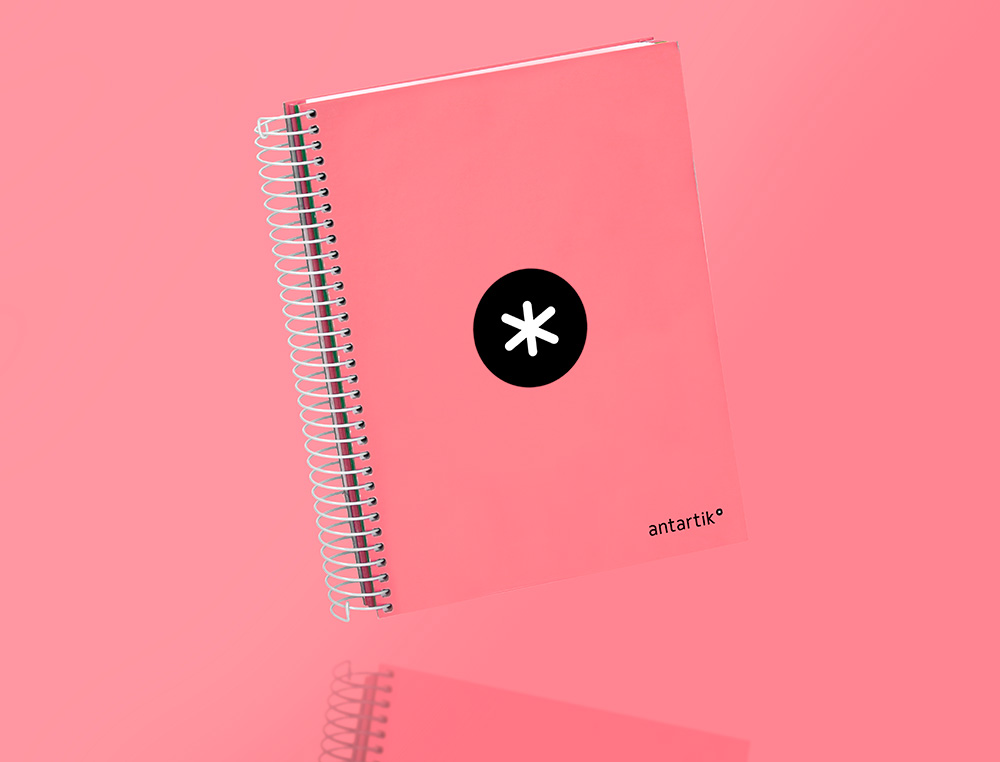 CAHIER SPIRALE ANTARTIK A5 240P 90G REMBORDE QUADRILLAGE 5MM MICROPERFORE 5 BANDES 6 TROUS COLORIS CORAIL