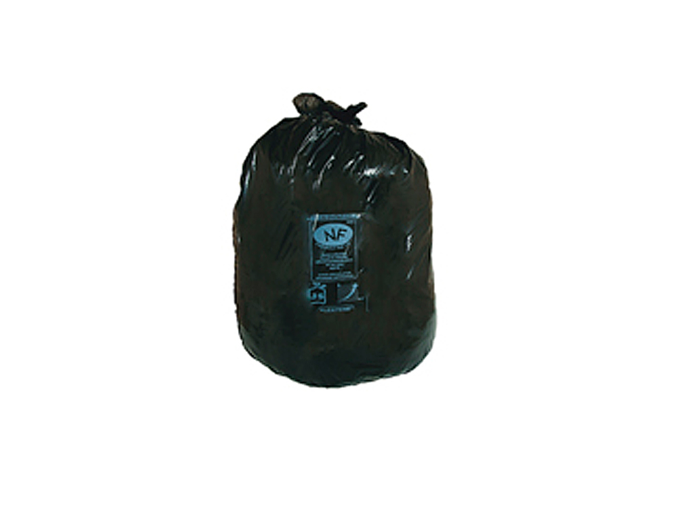 SAC POUBELLE DOMESTIQUE 90X110CM CALIBRE 200 CAPACITÉ 100L COLORIS NOIR ROULEAU 10 UNITÉS