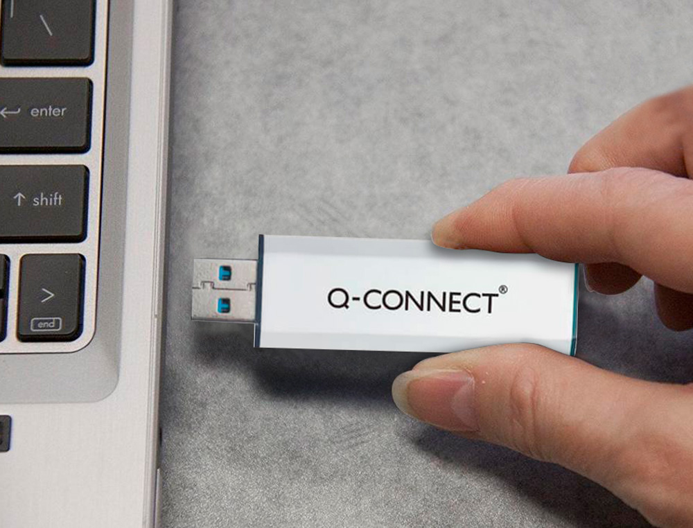 CLÉ USB Q-CONNECT 3.0 8GB LECTURE175MB/S ÉCRITURE 60MB/S RÉ TRACTABLE INTERFACE SUPERSPEED 3.0 COMPATIBLE USB 2.0