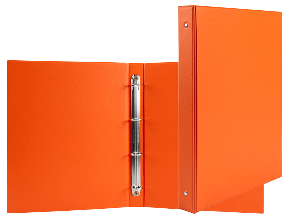 CLASSEUR LIDERPAPEL 4 ANNEAUX RONDS 25MM A5 CARTON REMBORDÉ PVC COLORIS ORANGE