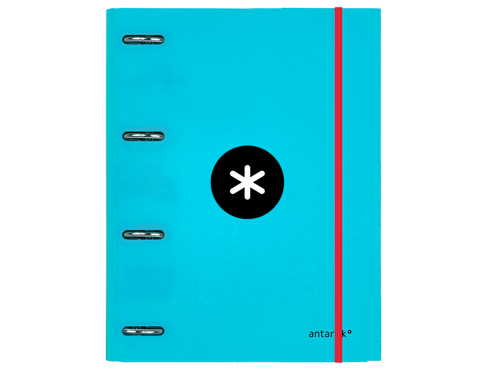 CLASSEUR ANTARTIK 4 ANNEAUX RONDS 25MM A4 CARTON REMBORDÉ FEUILLETS MOBILES QUADRILLAGE 5MM COLORIS TURQUOISE