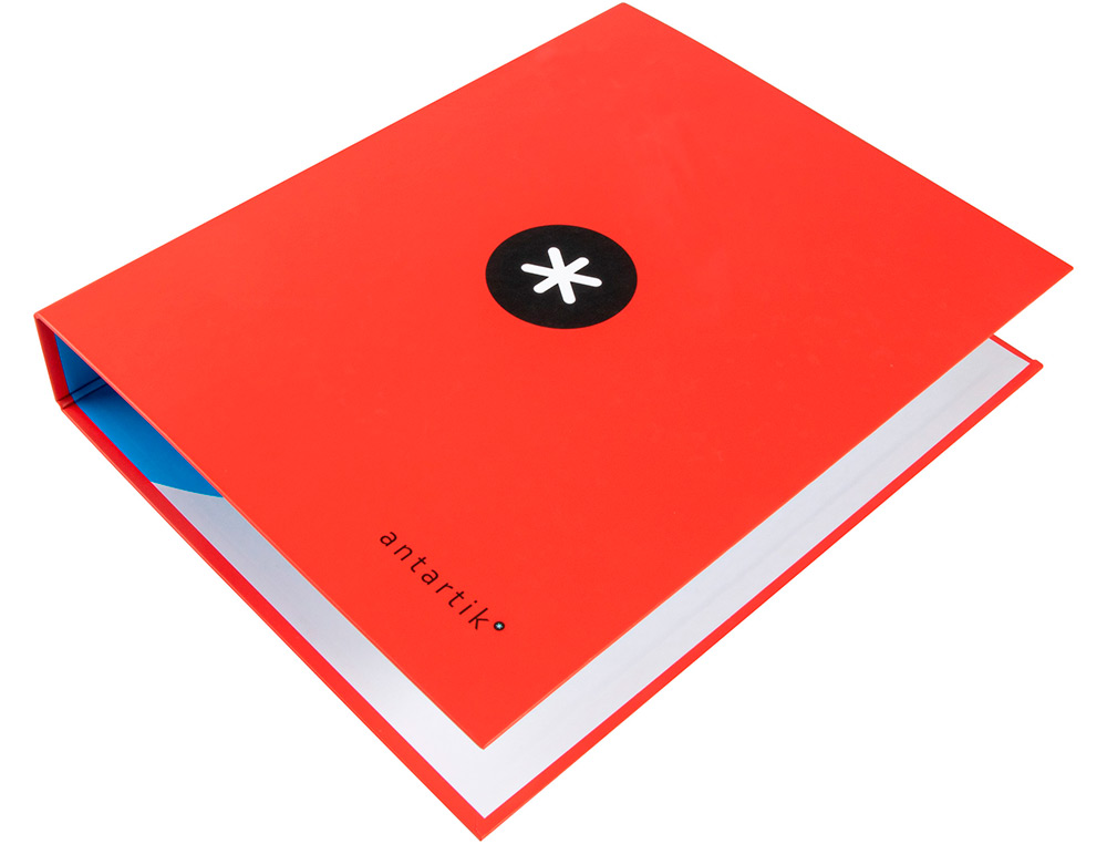 CLASSEUR ANTARTIK 4 ANNEAUX END 40MM A4+ CARTON REMBORDÉ COLORIS ROUGE