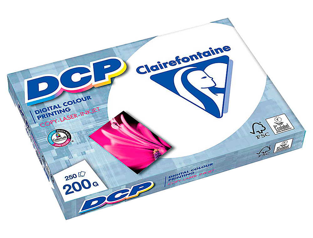 PAPIER CLAIREFONTAINE MULTIFONCTION LASER COULEUR DCP A4 200G/M2 COLORIS BLANC SATINE - RAMETTE DE 250
