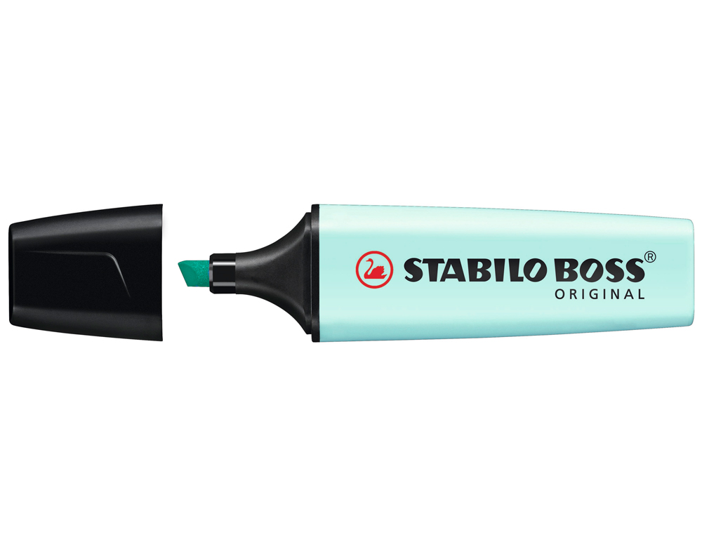 SURLIGNEUR STABILO BOSS PASTEL TRACÉ 2/5MM POINTE BISEAUTÉE ENCRE BASE EAU RÉSISTANTE LUMIÈRE TOUCHE TURQUOISE