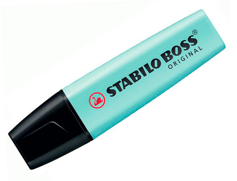 SURLIGNEUR STABILO BOSS PASTEL TRACÉ 2/5MM POINTE BISEAUTÉE ENCRE BASE EAU RÉSISTANTE LUMIÈRE TOUCHE TURQUOISE