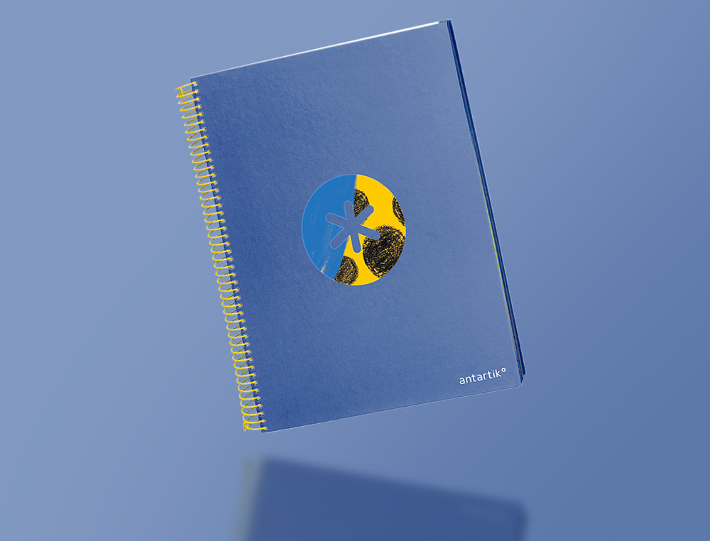 CAHIER SPIRALE ANTARTIK A4 120F 100G REMBORDE 5X5MM MICRO-PERF 5 BANDES 4 TROUS TRENDING 2020 BLEU