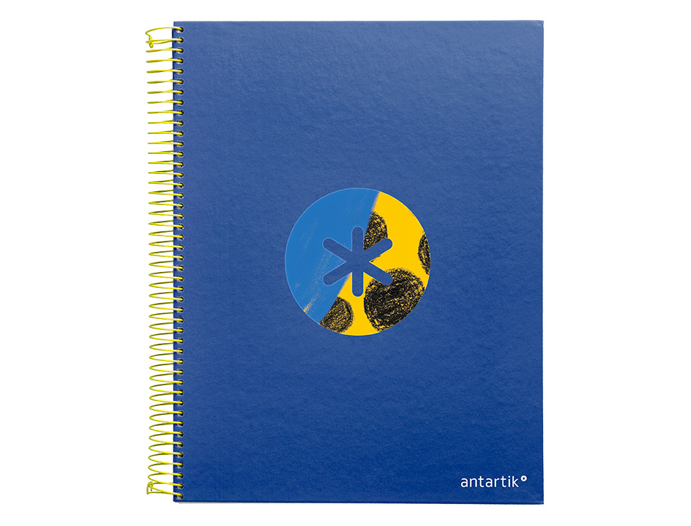 CAHIER SPIRALE ANTARTIK A4 120F 100G REMBORDE 5X5MM MICRO-PERF 5 BANDES 4 TROUS TRENDING 2020 BLEU
