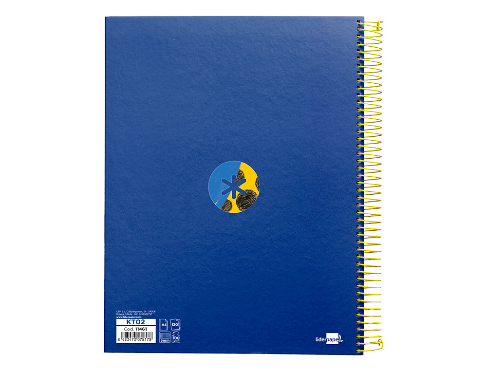 CAHIER SPIRALE ANTARTIK A4 120F 100G REMBORDE 5X5MM MICRO-PERF 5 BANDES 4 TROUS TRENDING 2020 BLEU