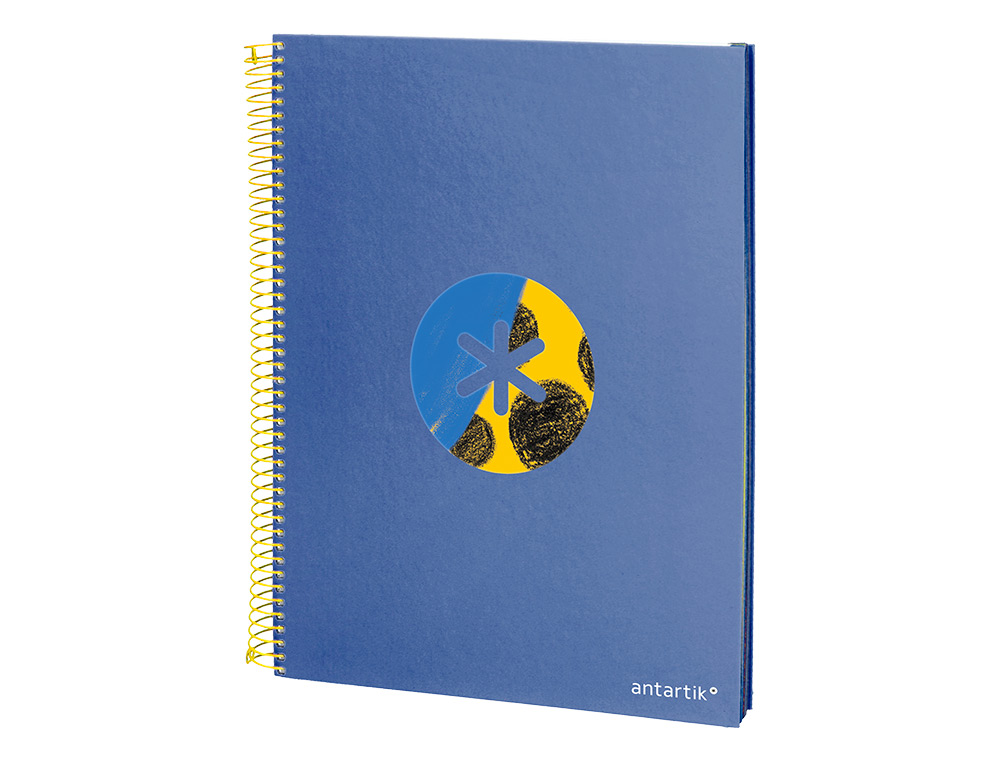 CAHIER SPIRALE ANTARTIK A4 120F 100G REMBORDE 5X5MM MICRO-PERF 5 BANDES 4 TROUS TRENDING 2020 BLEU
