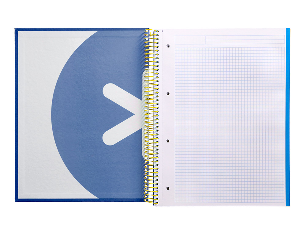 CAHIER SPIRALE ANTARTIK A4 120F 100G REMBORDE 5X5MM MICRO-PERF 5 BANDES 4 TROUS TRENDING 2020 BLEU