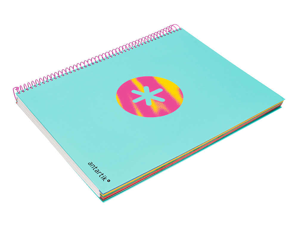 CAHIER SPIRALE ANTARTIK A4 120F 100G REMBORDE 5X5MM      MICRO-PERF 5 BANDES 4 TROUS   TRENDING 2020 TURQUOISE