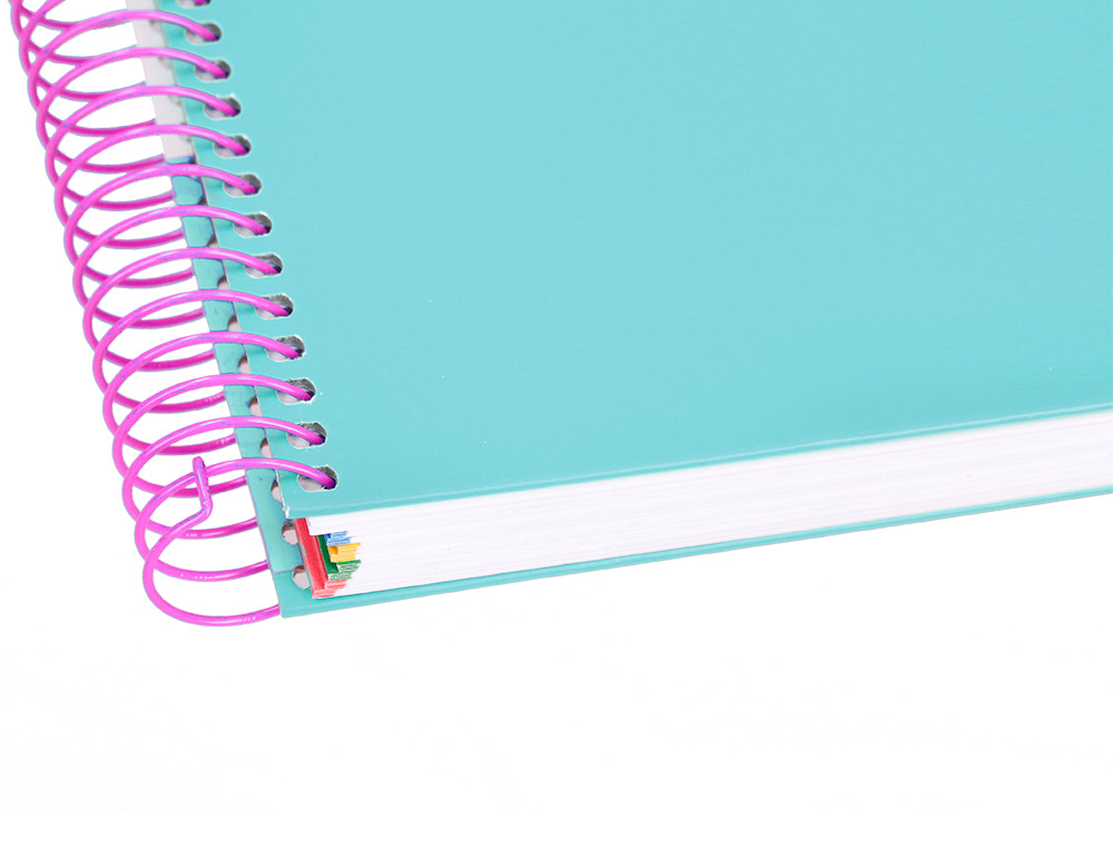 CAHIER SPIRALE ANTARTIK A4 120F 100G REMBORDE 5X5MM      MICRO-PERF 5 BANDES 4 TROUS   TRENDING 2020 TURQUOISE