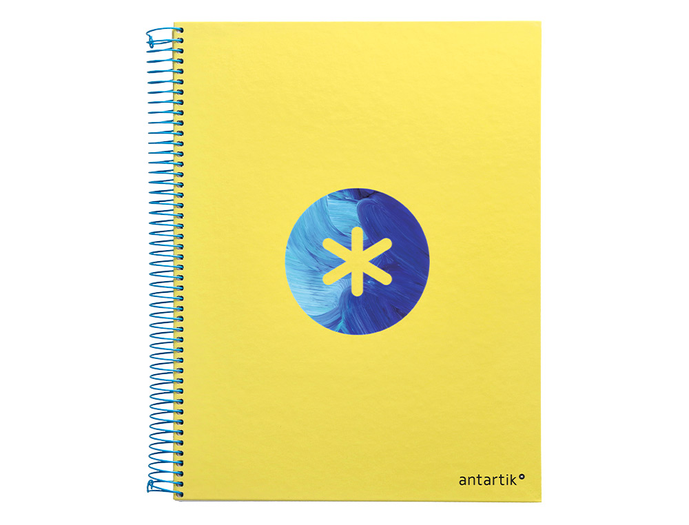CAHIER SPIRALE ANTARTIK A4 120F 100G REMBORDE 5X5MM      MICRO-PERF 5 BANDES 4 TROUS   TRENDING 2020 JAUNE