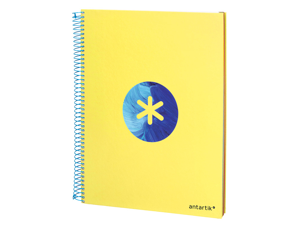 CAHIER SPIRALE ANTARTIK A4 120F 100G REMBORDE 5X5MM      MICRO-PERF 5 BANDES 4 TROUS   TRENDING 2020 JAUNE