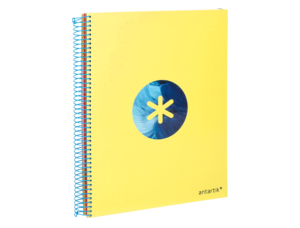 CAHIER SPIRALE ANTARTIK A4 120F 100G REMBORDE 5X5MM      MICRO-PERF 5 BANDES 4 TROUS   TRENDING 2020 JAUNE