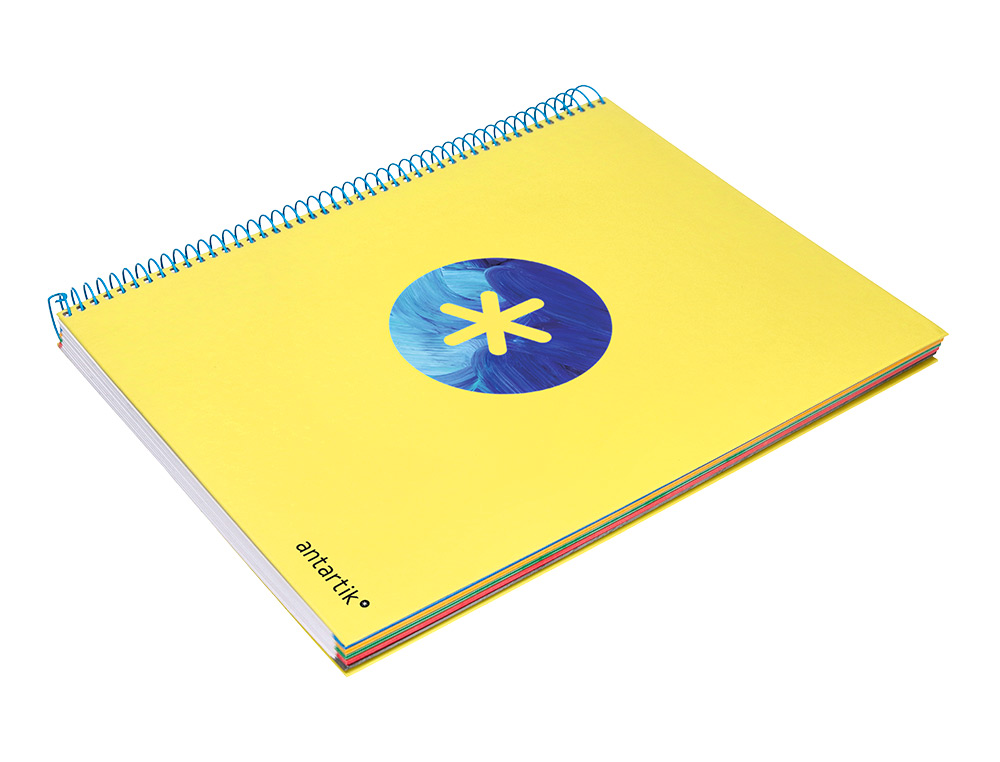 CAHIER SPIRALE ANTARTIK A4 120F 100G REMBORDE 5X5MM      MICRO-PERF 5 BANDES 4 TROUS   TRENDING 2020 JAUNE