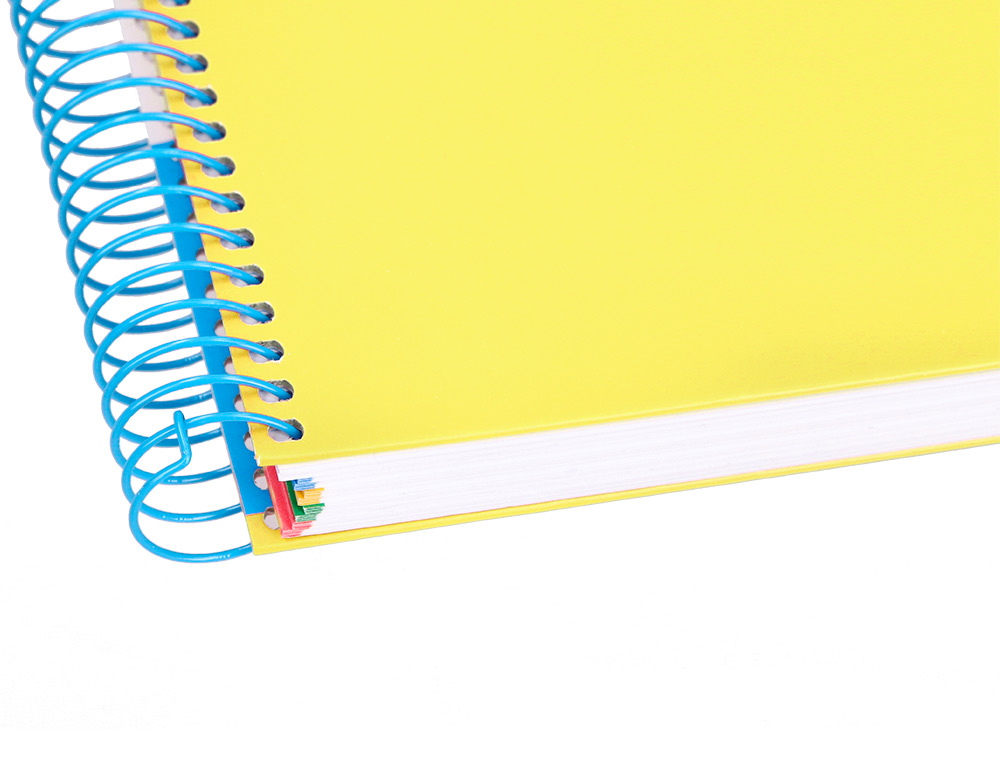 CAHIER SPIRALE ANTARTIK A4 120F 100G REMBORDE 5X5MM      MICRO-PERF 5 BANDES 4 TROUS   TRENDING 2020 JAUNE